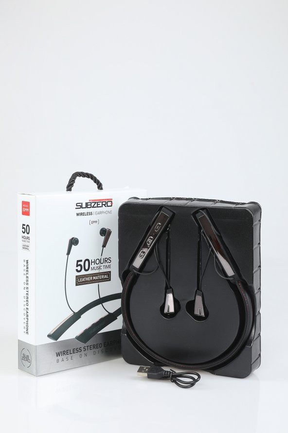 EP99 Kablosuz Bluetooth Kulaklık Boyun Askılı Deri Sporcu Kulaklığı Super BASS Erdem Store