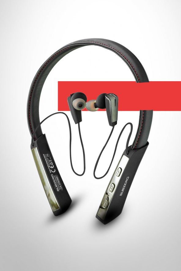 Kablosuz Bluetooth Kulaklık Boyun Askılı Deri Sporcu Kulaklığı Super BASS Erdem Store