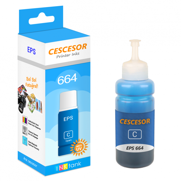 Epson 664 Mavi Muadil Mürekkep - 70 ml - CESCESOR ürün görseli 1