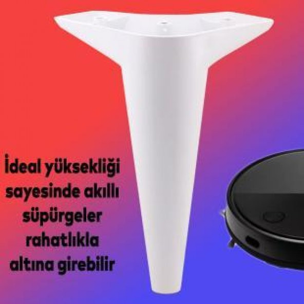 Mobilya Kanepe Sehpa TV Ünitesi Koltuk Ayağı 20 cm Beyaz Baza Ayak - 6