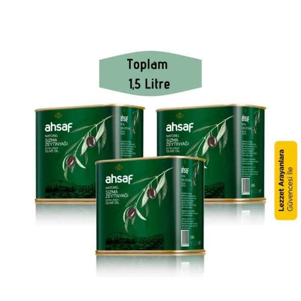 Ahsaf Naturel Sızma Zeytinyağı 500 ml 3'lü Ekonomik Paket