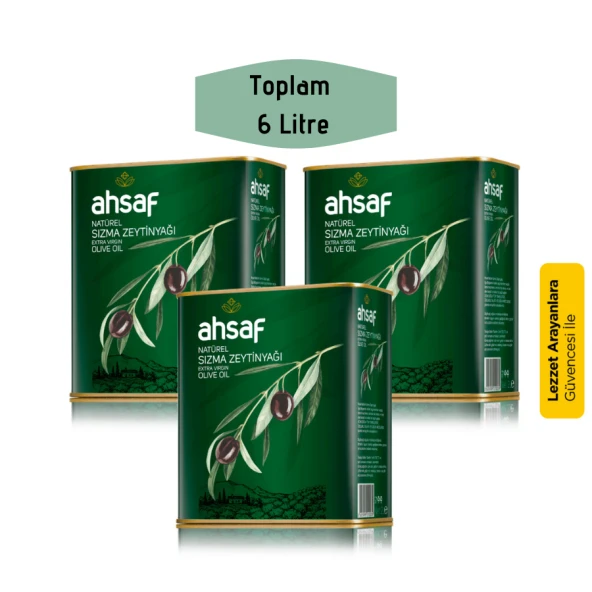 Ahsaf Naturel Sızma Zeytinyağı 2 lt 3'lü Ekonomik Paket