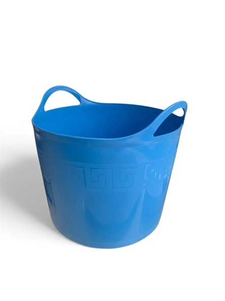 Mavi, Esnek Plastik Kova – 42 Litre, Kurban Kovası, Esneyebilen Oyuncak ve Çamaşır Sepeti - Resim 5