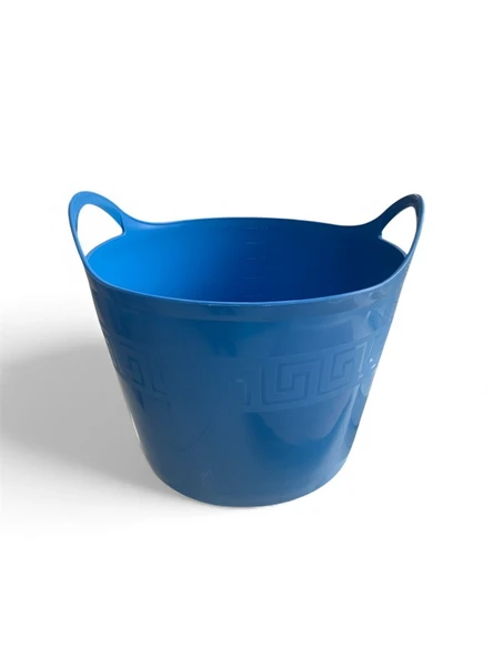 Mavi, Esnek Plastik Kova – 42 Litre, Kurban Kovası, Esneyebilen Oyuncak ve Çamaşır Sepeti - Resim 4