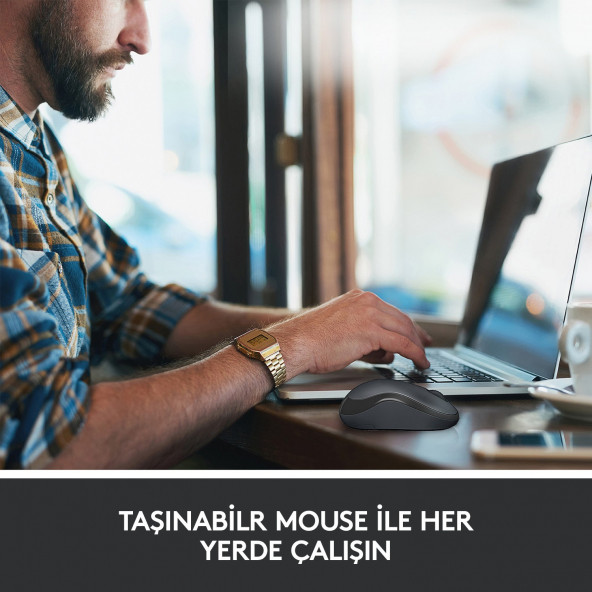 Logitech M220 Sessiz Kompakt Kablosuz Mouse - Siyah - 7