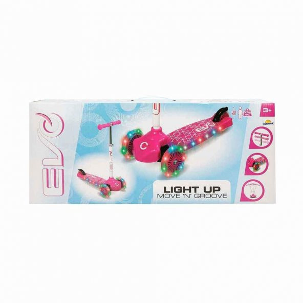 Evo Işıklı 3 Tekerlekli Pembe Scooter - 3