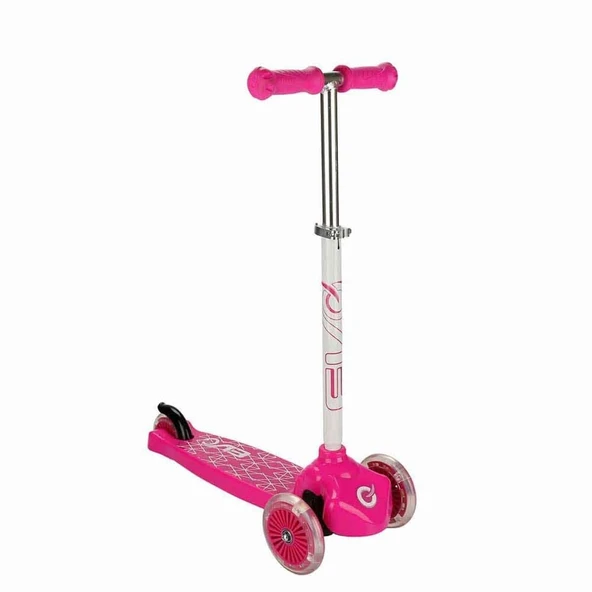 Evo Işıklı 3 Tekerlekli Pembe Scooter - Resim 3