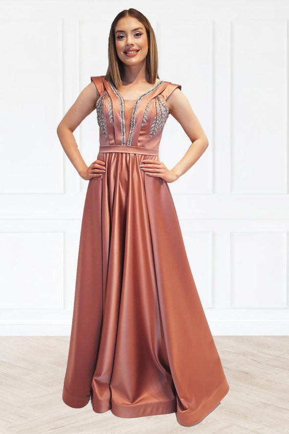 Tuana Kolsuz Abiye Saten Kumaş 4005 - 7