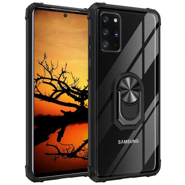 Samsung Galaxy Note 20 Kılıf Kenar Korumalı Antişok Yüzüklü Kapak - 4