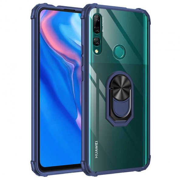 Huawei Y9 Prime 2019 Kılıf Kenar Korumalı Antişok Yüzüklü Kapak - 4