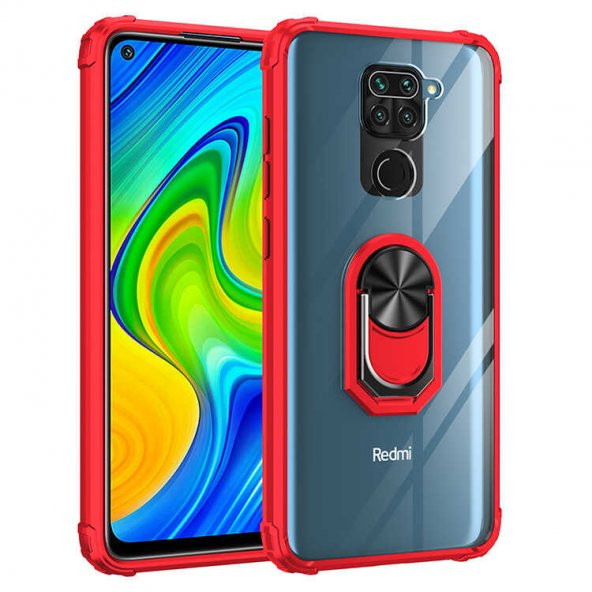 Xiaomi Redmi Note 9 Kılıf Kenar Korumalı Antişok Yüzüklü Kapak