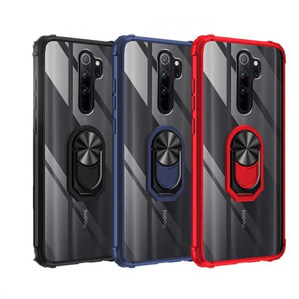 Xiaomi Redmi Note 8 Pro Kılıf Kenar Korumalı Antişok Yüzüklü Kapak