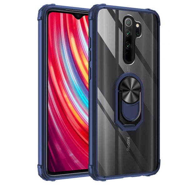 Xiaomi Redmi Note 8 Pro Kılıf Kenar Korumalı Antişok Yüzüklü Kapak - 5