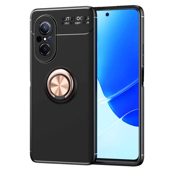 Gpack Huawei Nova 9 SE Kılıf Ravel Silikon Yüzüklü Mıknatıslı Kamera Korumalı Bronz