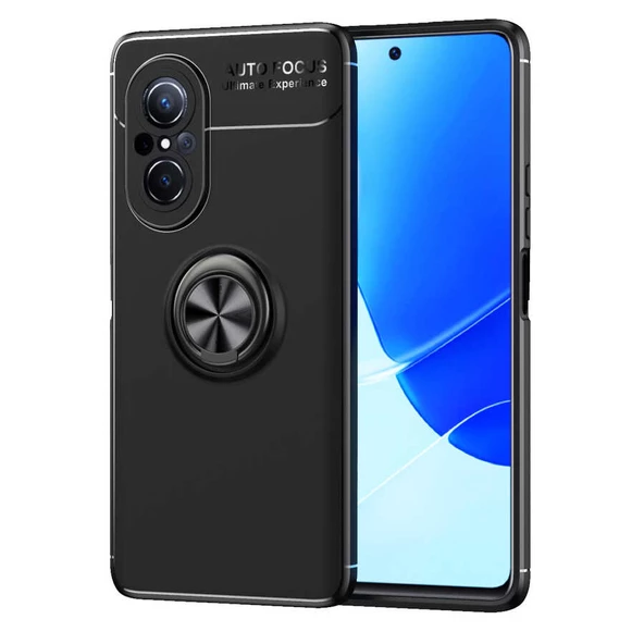 Gpack Huawei Nova 9 SE Kılıf Ravel Silikon Yüzüklü Mıknatıslı Kamera KorumalıNano Glass