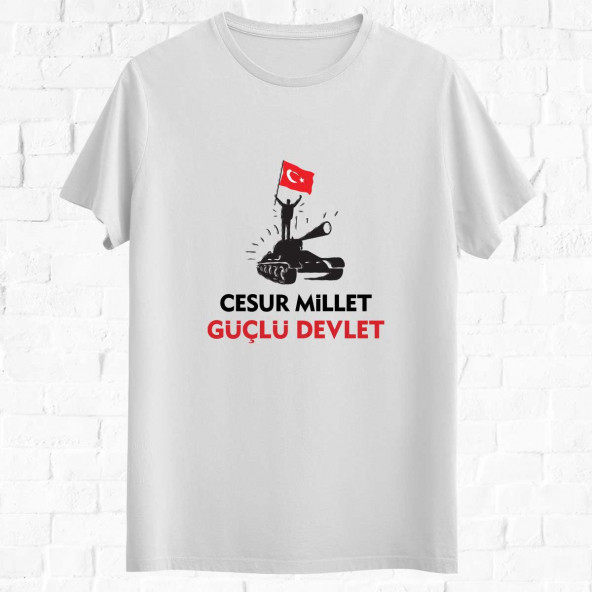 15 Temmuz Tank Baskılı - Yazlık Sıfır Yaka Tshirt - 5