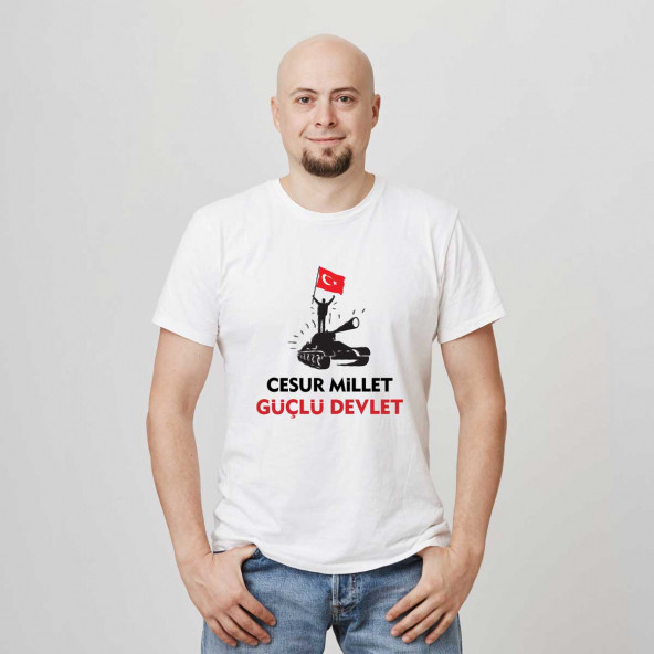15 Temmuz Tank Baskılı - Yazlık Sıfır Yaka Tshirt - 10