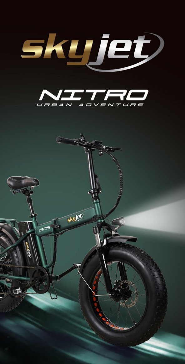 Skyjet Nitro 20 Jant 6 Vites Katlanabilir Elektrikli Bisiklet Yeşil - 3
