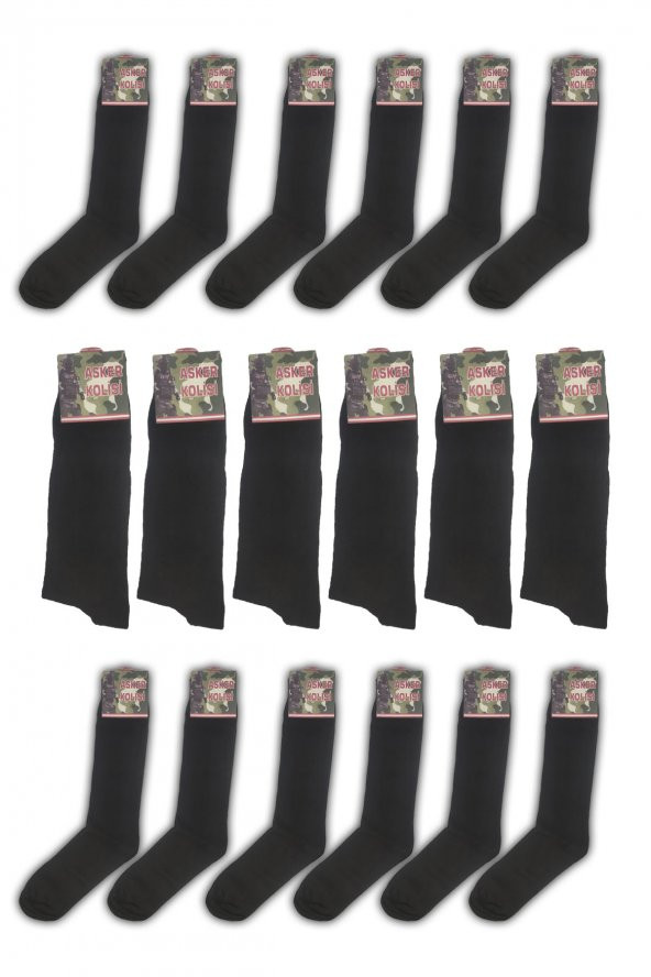 18li Siyah Asker Çorabı - Havacı Askeri Malzeme - Uzun Çorap