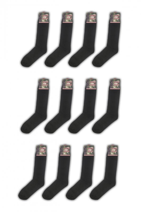 12li Siyah Uzun Asker Çorabı - Havacı Asker Malzemeleri