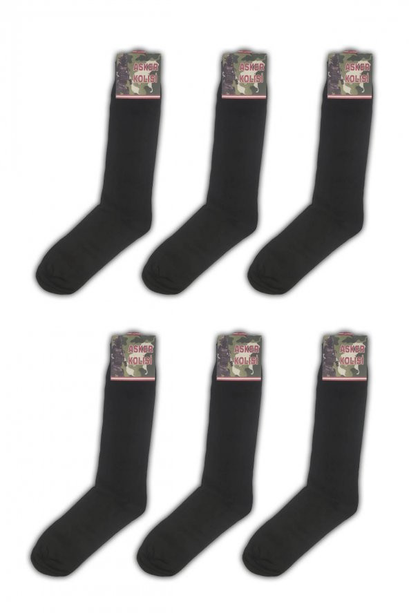 6lı Siyah Uzun Asker Çorabı - Havacı Asker Çorap - Asker Malzemeleri