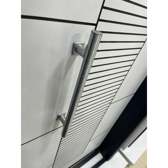 11593B Çelik Kapı, Beyaz Desenli Çelik Kapı Modelleri Sol Açılım Çelik Kapı - 3