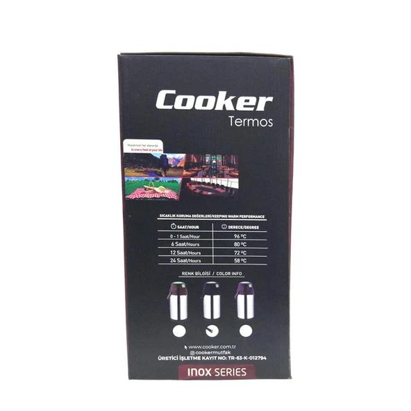 Cooker 3,5 Litre İnox Pompalı Çelik Termos CKR-2008 Siyah - 6