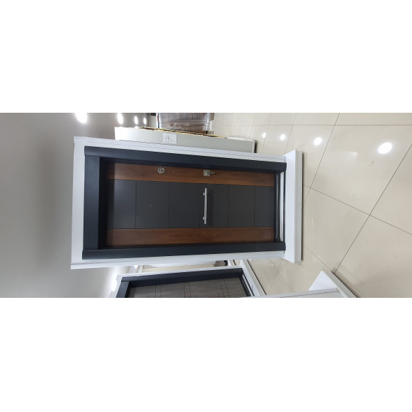 11450 Çelik Kapı, Antrasit Statik Çelik Kapı Modelleri Sağ Açılım Çelik Kapı - 4