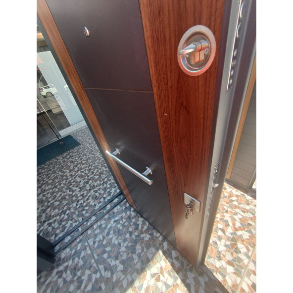 11450 Çelik Kapı, Antrasit Statik Çelik Kapı Modelleri Sağ Açılım Çelik Kapı - 7