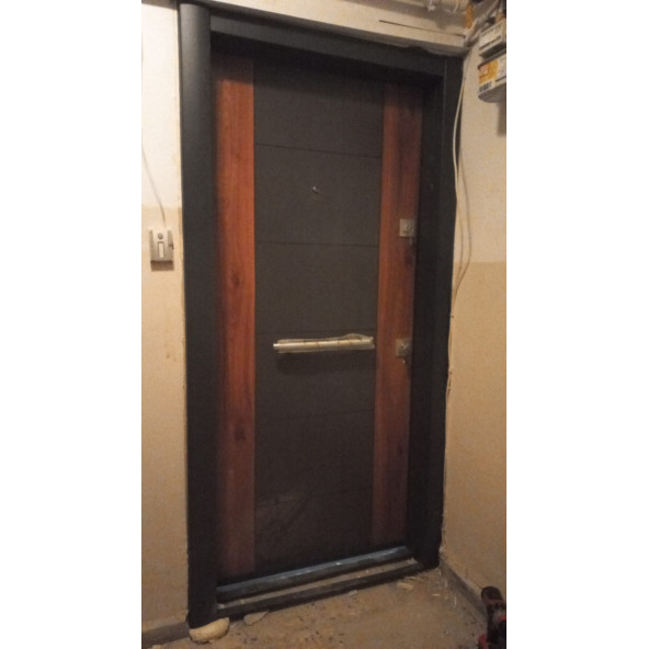 11450 Çelik Kapı, Antrasit Statik Çelik Kapı Modelleri Sol Açılım Çelik Kapı - 4