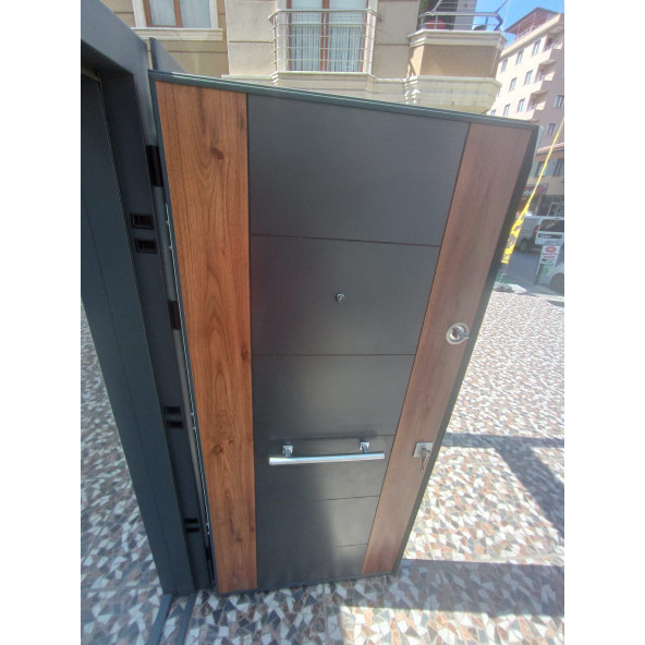 11450 Çelik Kapı, Antrasit Statik Çelik Kapı Modelleri Sol Açılım Çelik Kapı - 6