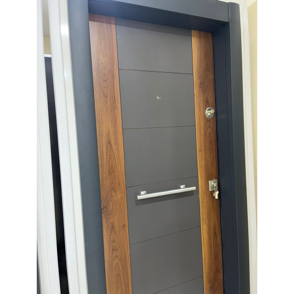 11450 Çelik Kapı, Antrasit Statik Çelik Kapı Modelleri Sol Açılım Çelik Kapı - 7