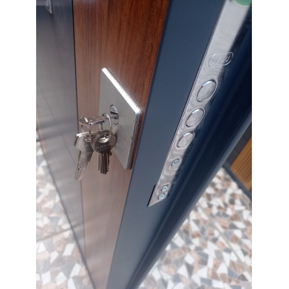 11450 Çelik Kapı, Antrasit Statik Çelik Kapı Modelleri Sol Açılım Çelik Kapı - 8