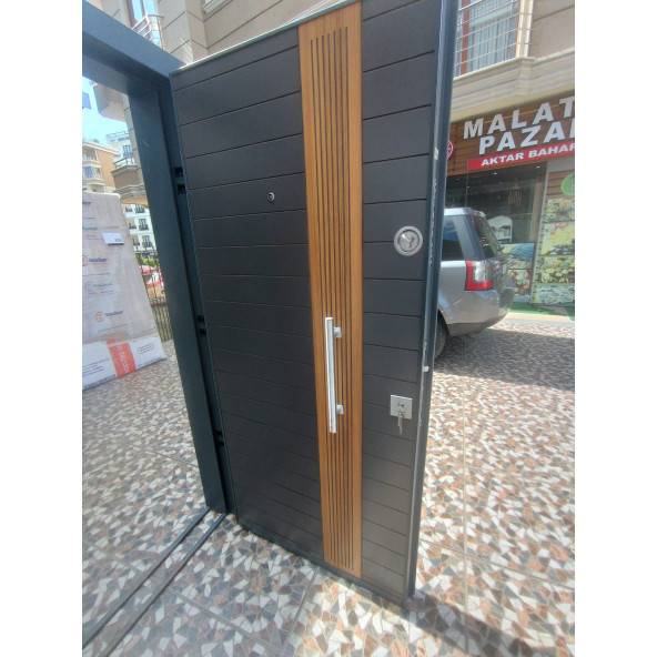 11599 Çelik Kapı, Antrasit Statik Çelik Kapı Modelleri Sol Açılım Çelik Kapı - 3