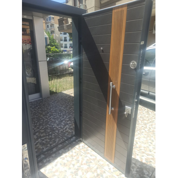 11599 Çelik Kapı, Antrasit Statik Çelik Kapı Modelleri Sağ Açılım Çelik Kapı - Resim 2