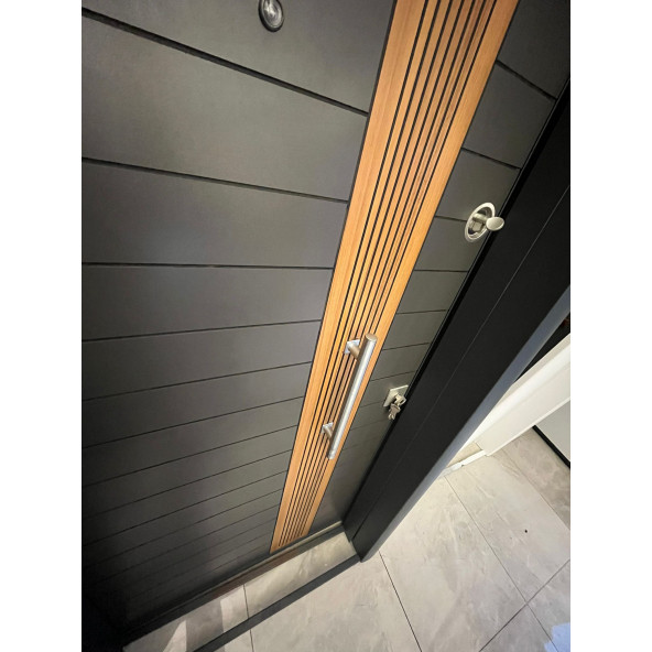 11599 Çelik Kapı, Antrasit Statik Çelik Kapı Modelleri Sağ Açılım Çelik Kapı - Resim 9