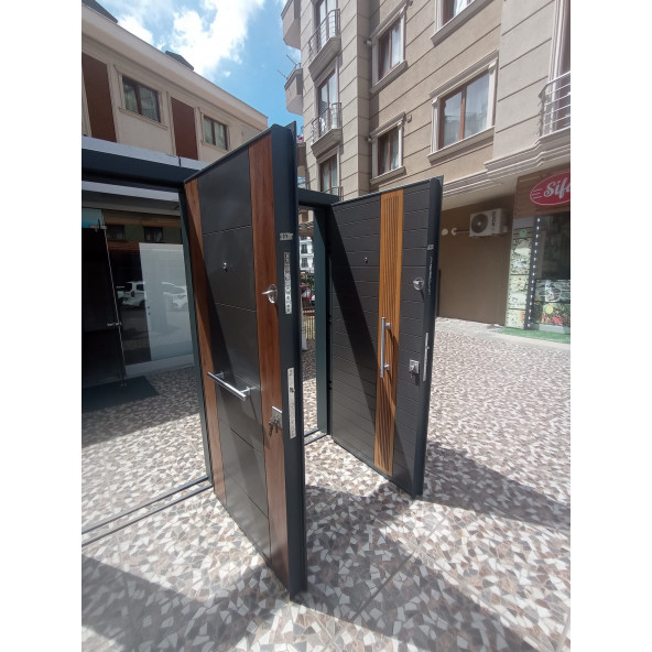 11599 Çelik Kapı, Antrasit Statik Çelik Kapı Modelleri Sağ Açılım Çelik Kapı - Resim 10