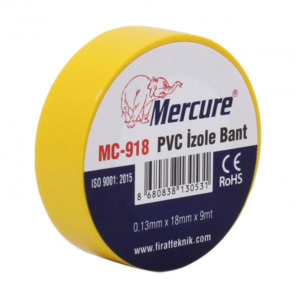 Elektrikçi Bandı Sarı İzole Elektirik Bant Bandı Pvc 9 Metre - 2