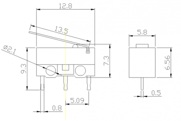 DC162 KW10 Mouse Mini Micro Switch - Resim 3