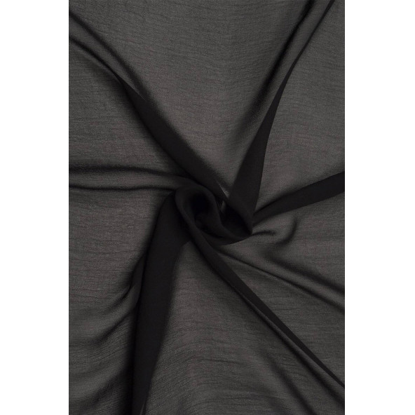 Siyah Multi Şifon Kumaş Elbiselik Kumaş 4 Metre