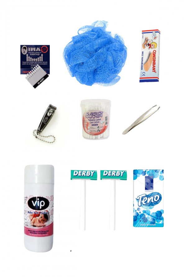 10 Parça Asker Banyo Seti - Lif Pudra Cımbız Kan Taşı - Asker Malzemeleri