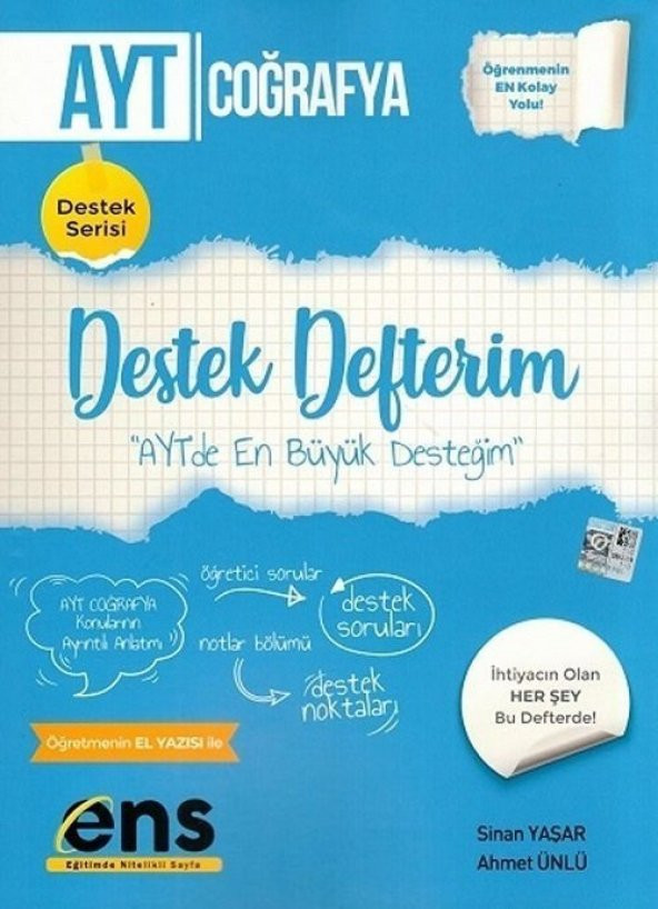 AYT Coğrafya Destek Defterim ENS Yayıncılık