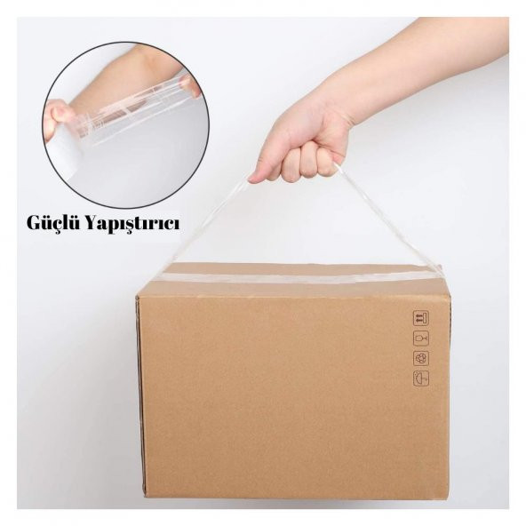 Koli Bandı Şeffaf 45x100 12 Li 1 Paket Artlantis Koli Bantı 45*100 Ambalajlama Bandı Şeffaf Ekstra Yapıştırma Kaliteli 12 Li - 3