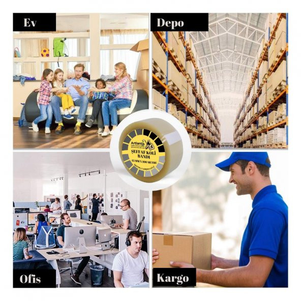 Koli Bandı Şeffaf 45x100 12 Li 1 Paket Artlantis Koli Bantı 45*100 Ambalajlama Bandı Şeffaf Ekstra Yapıştırma Kaliteli 12 Li - 5