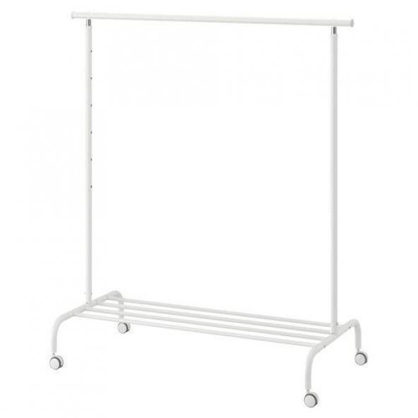Ayaklı Askılık 111x126/175 cm MeridyenDukkan Dilsiz Uşak Beyaz Renk Ayaklı Elbise Askılığı Metal - 4