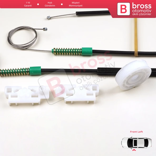 Peugeot 307 İçin Ön Sol Kapı Cam Kriko Tamir Seti - 5