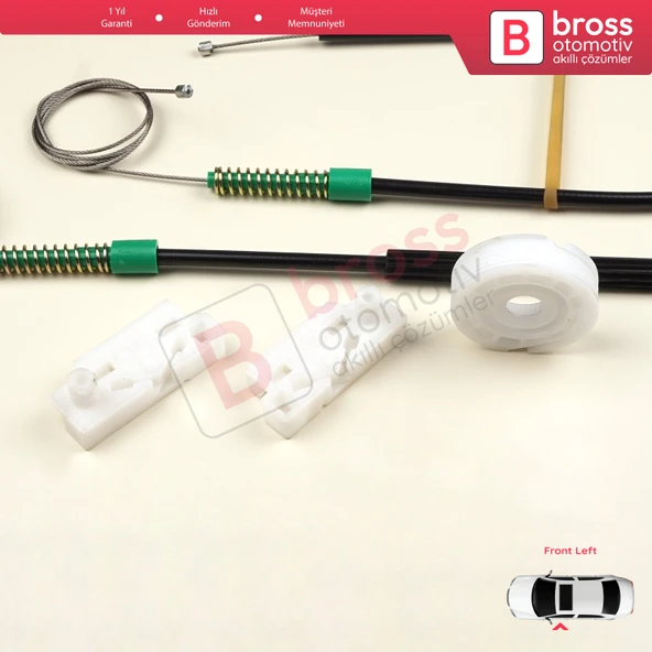 Peugeot 307 İçin Ön Sol Kapı Cam Kriko Tamir Seti - 3