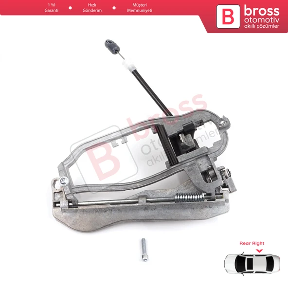 BMW X5 E53 2000-2006 İçin Arka Sağ Kapı Dış Açma Kolu Taşıyıcı Mekanizma Braketi 51228243636 - Resim 2
