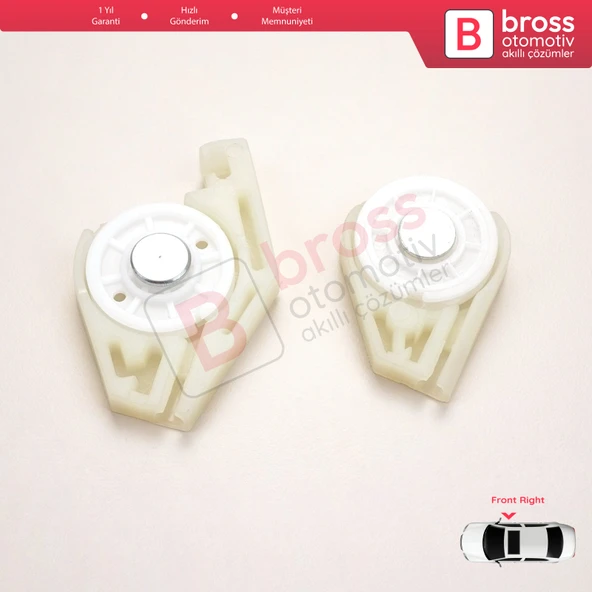 Fiat Doblo MK1 MPV Van 119 223 2001-2010 51718403 İçin Ön Sağ Cam Kriko Tamir Köşe Makarası Seti 1+2 - 3