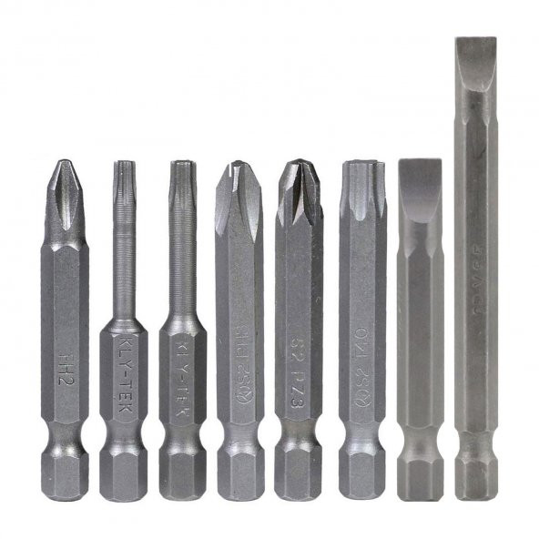 Matkap Bits Uç Vidalama Ucu Düz Yıldız Torx Uç (8 PARÇA)